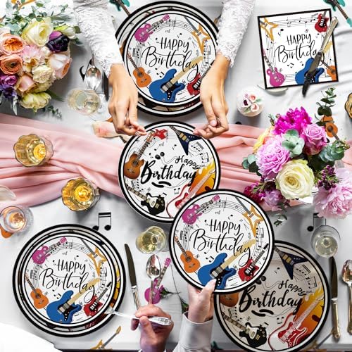 Music Themed Guitar Birthday Decorations 110pcs Set