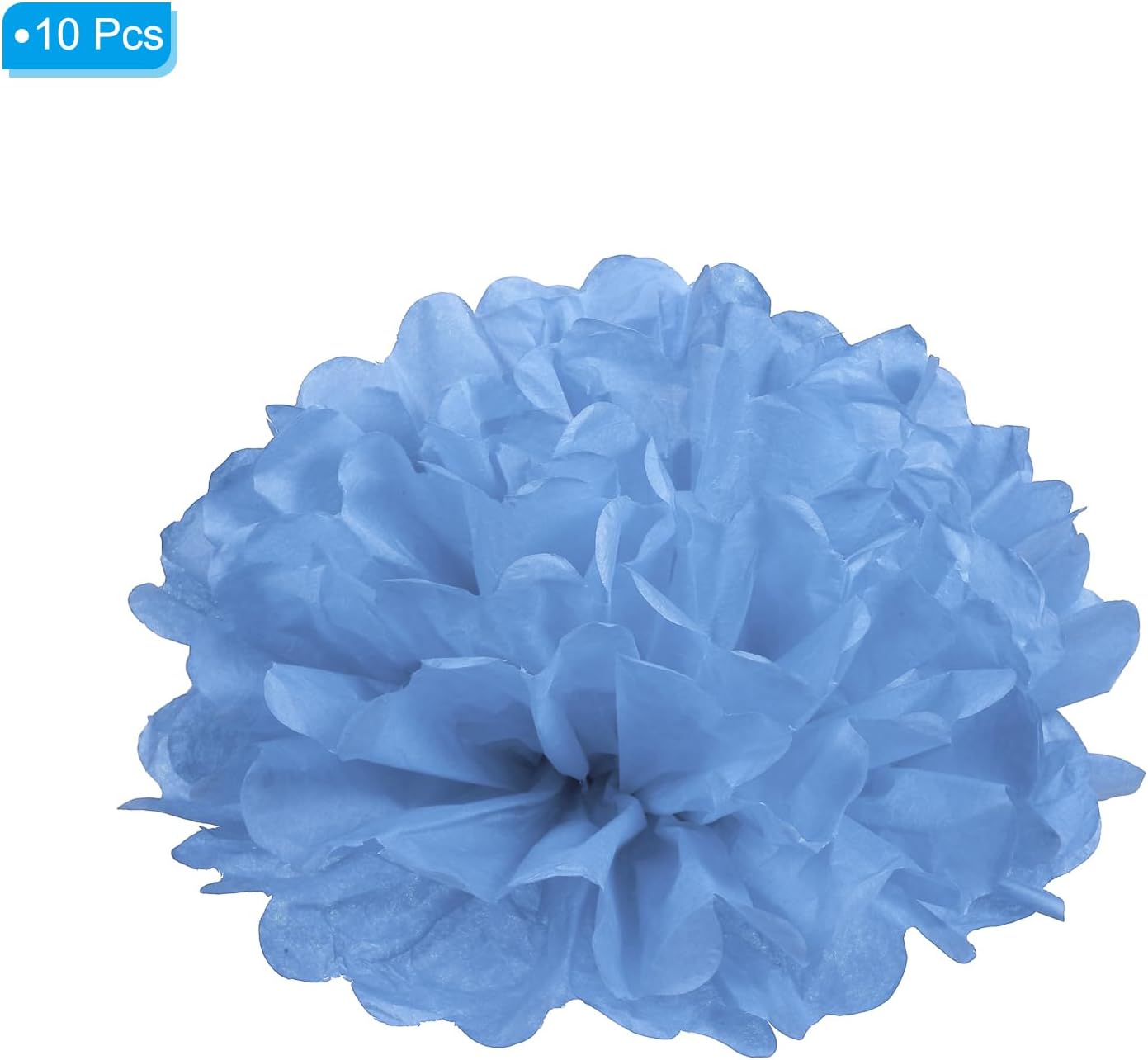 PATIKIL 8 Inch Lake Blue Tissue Pom Poms Flowers 10 Pack