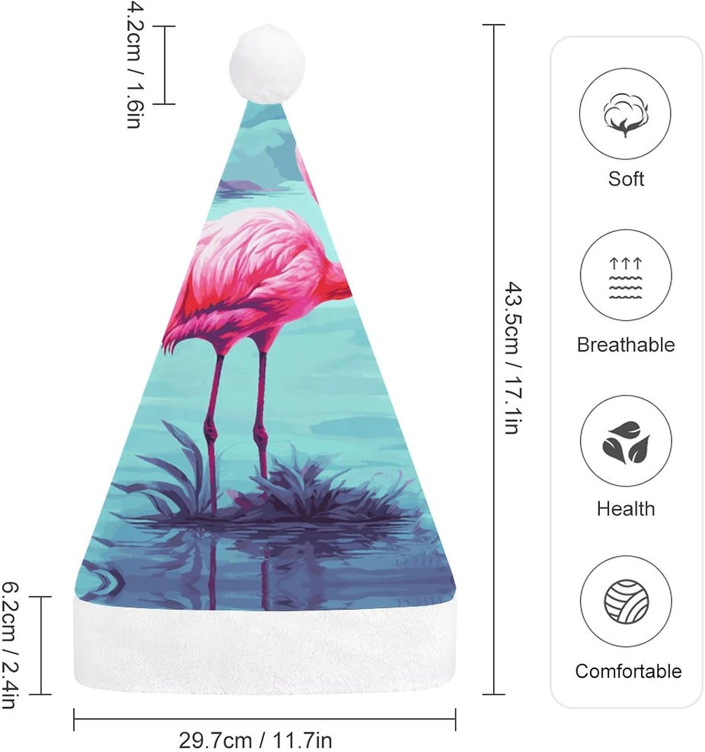 Santa Hat Flamingos Christmas Party Headwear