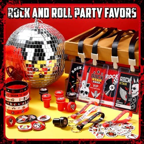 Blosssound 122 Pcs Rock and Roll Party Favors Set