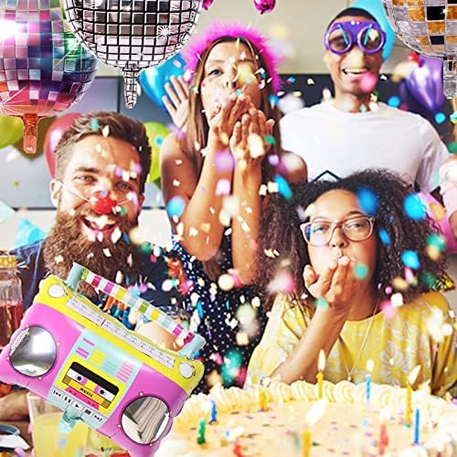 10 PCS Rainbow Foil Balloons 22 Inch Retro Party Decor