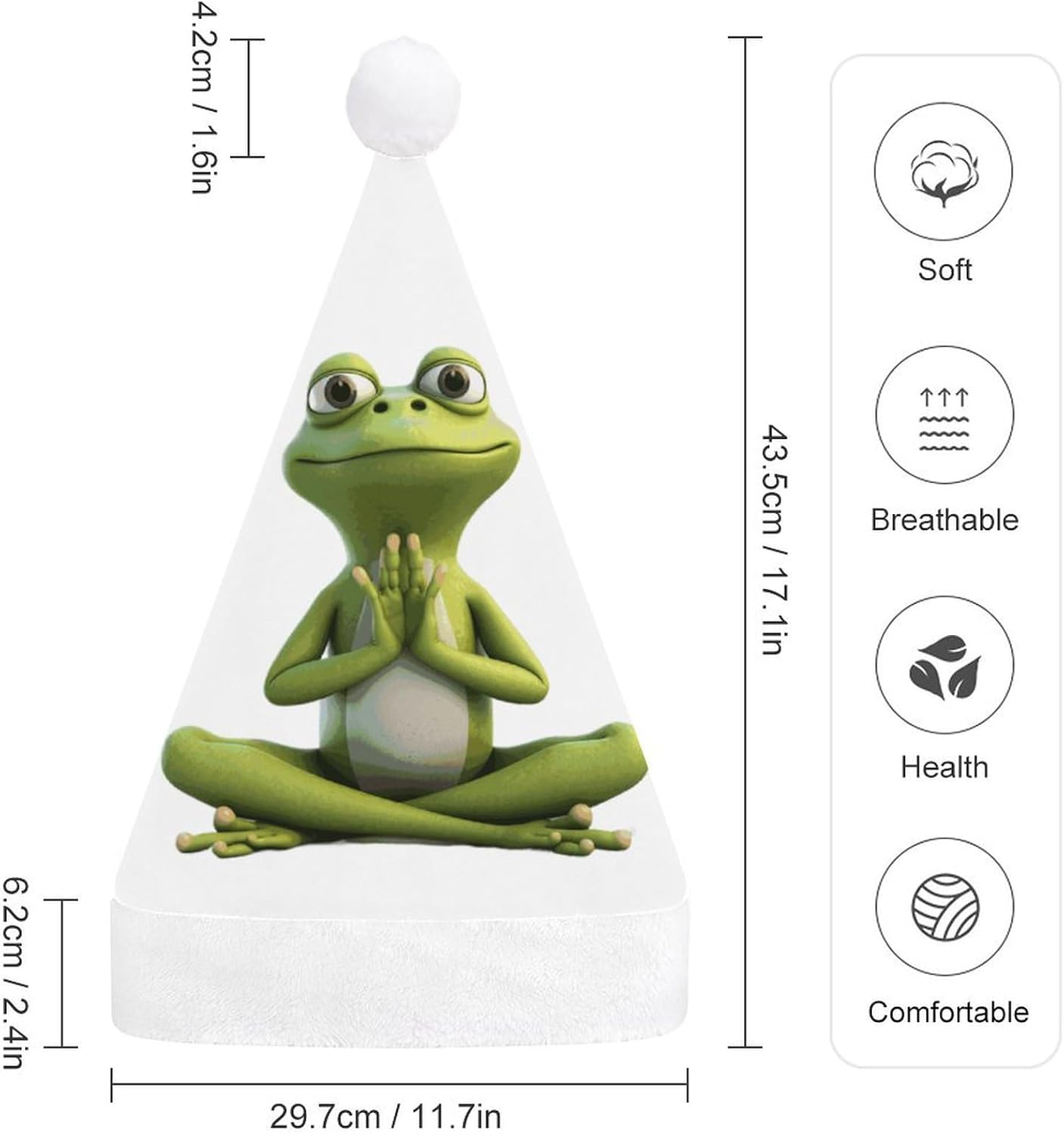 Funny Frog Yoga Santa Hat Christmas Party Headwear