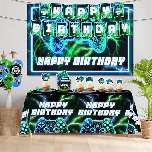118PCS Neon Gaming Party Decorations Set