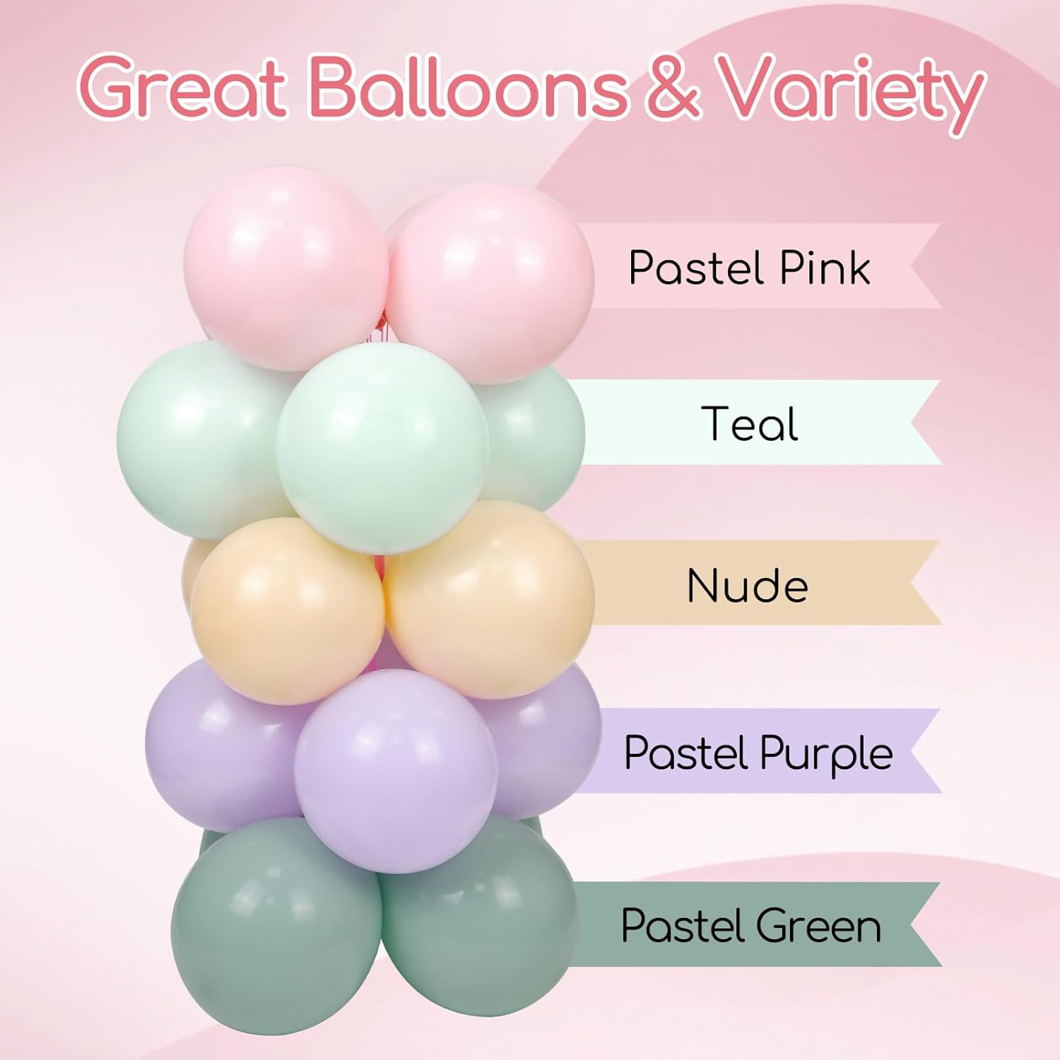 157pcs Pastel Pink Purple Balloon Arch Kit Decorations