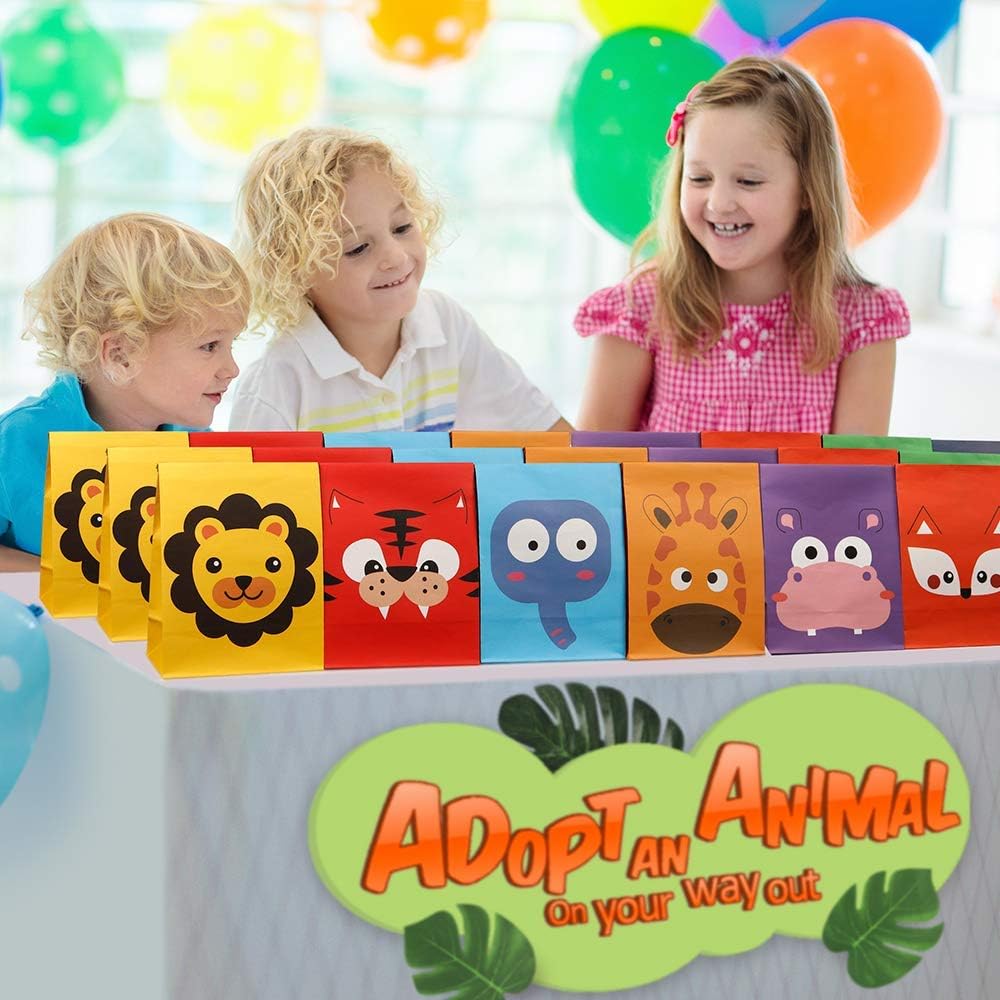 Mocoosy 24 Pack Animal Party Favor Bags for Kids