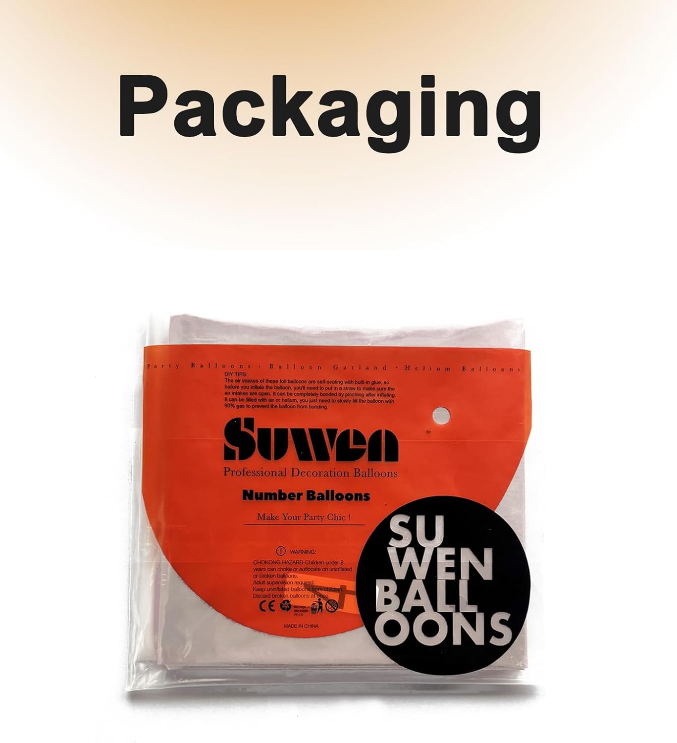 SUWEN 40 Inch Jumbo Cream White Number 2 Balloons