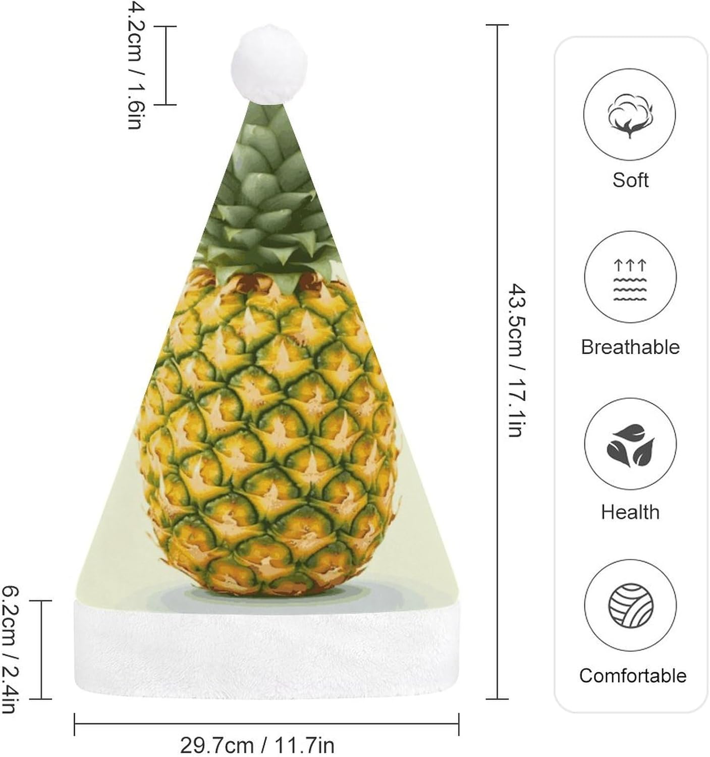 Santa Hat Pineapple Christmas Headwear for Adults