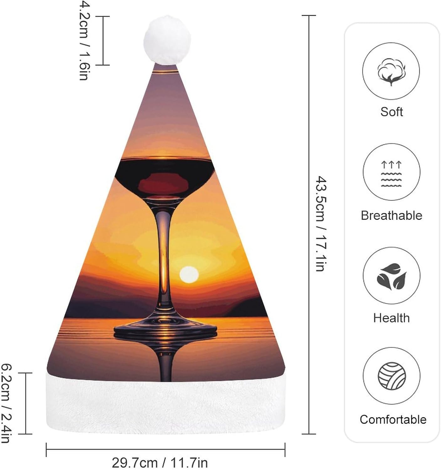 Santa Hat Wine Glass Christmas Headwear