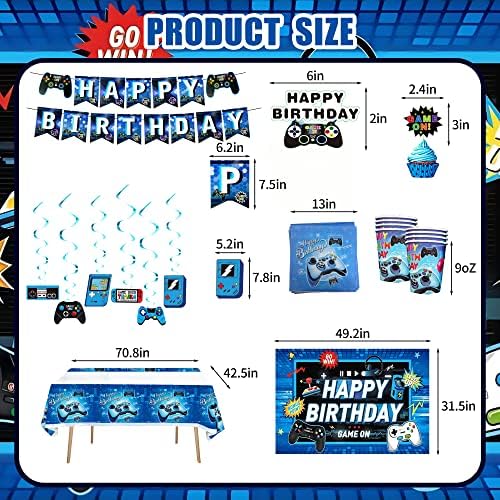 VOFGODI Boys Birthday Party Decorations Set Blue