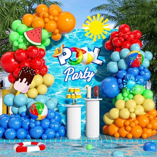 143pcs Pool Party Balloon Arch Decor
