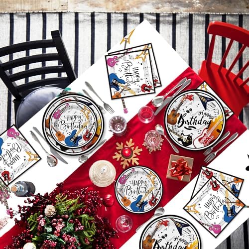 Music Themed Guitar Birthday Decorations 110pcs Set