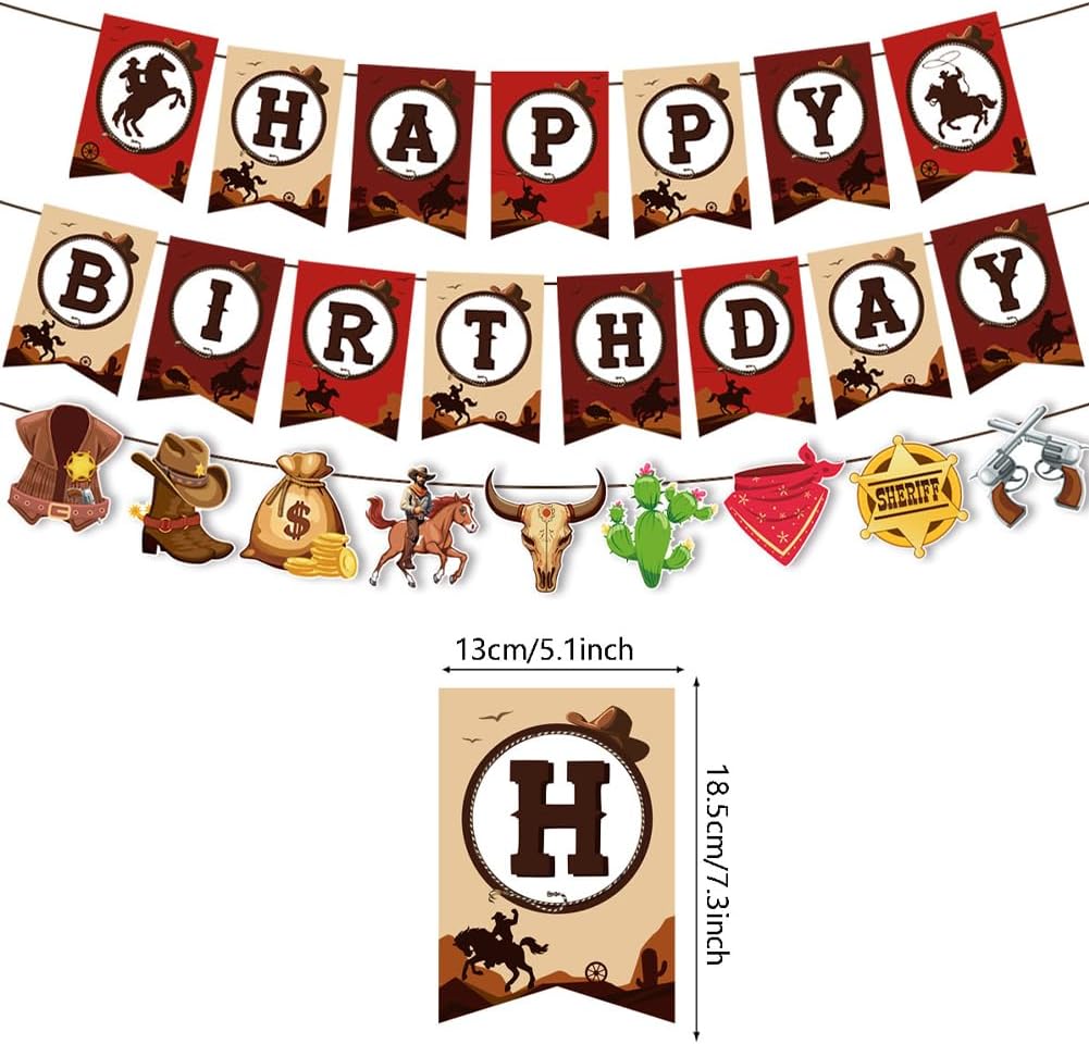 40PCS Cowboy Birthday Party Decorations Set