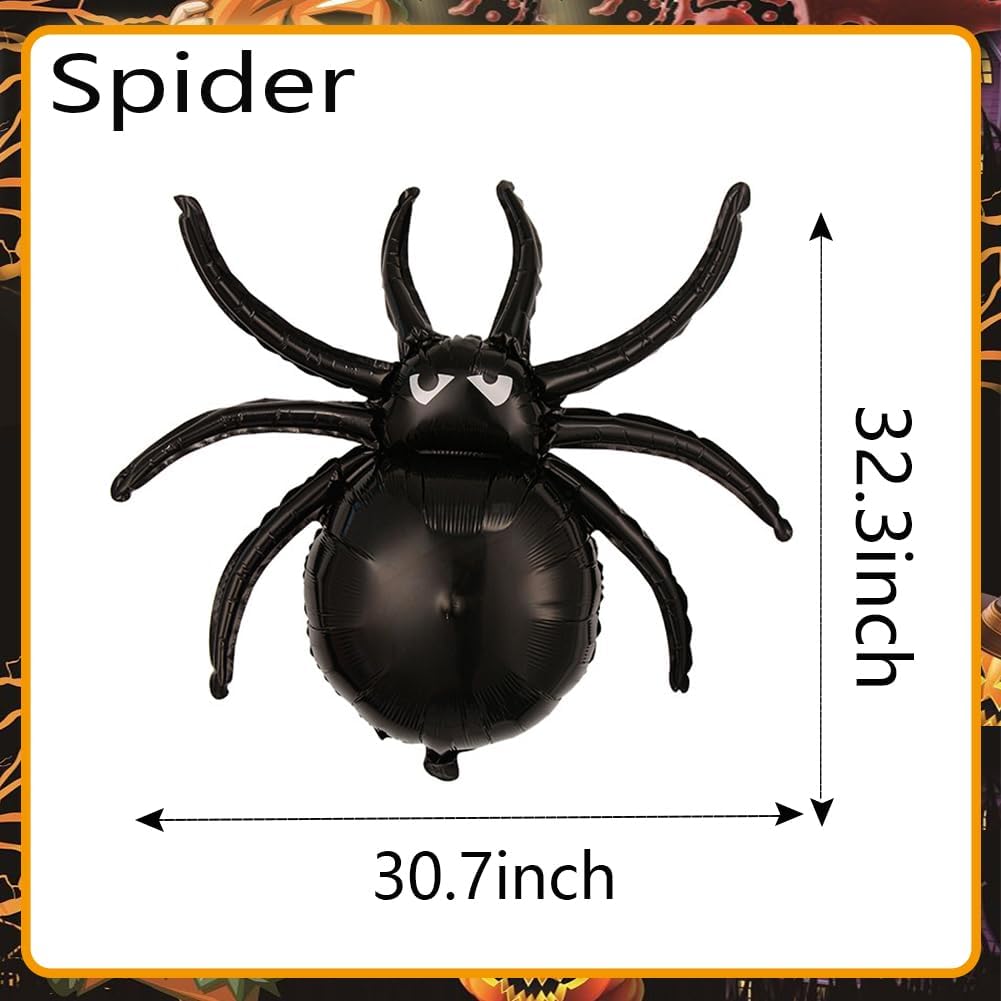 10Pcs Halloween Balloons Set - Boo Ghost Bat Spider Pumpkin Decor
