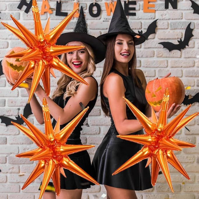 RHBALLOON Orange Star Balloons 3 PCS Set