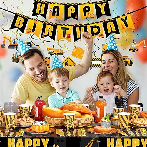Ctosree 179 Piece Construction Birthday Party Set for Boys