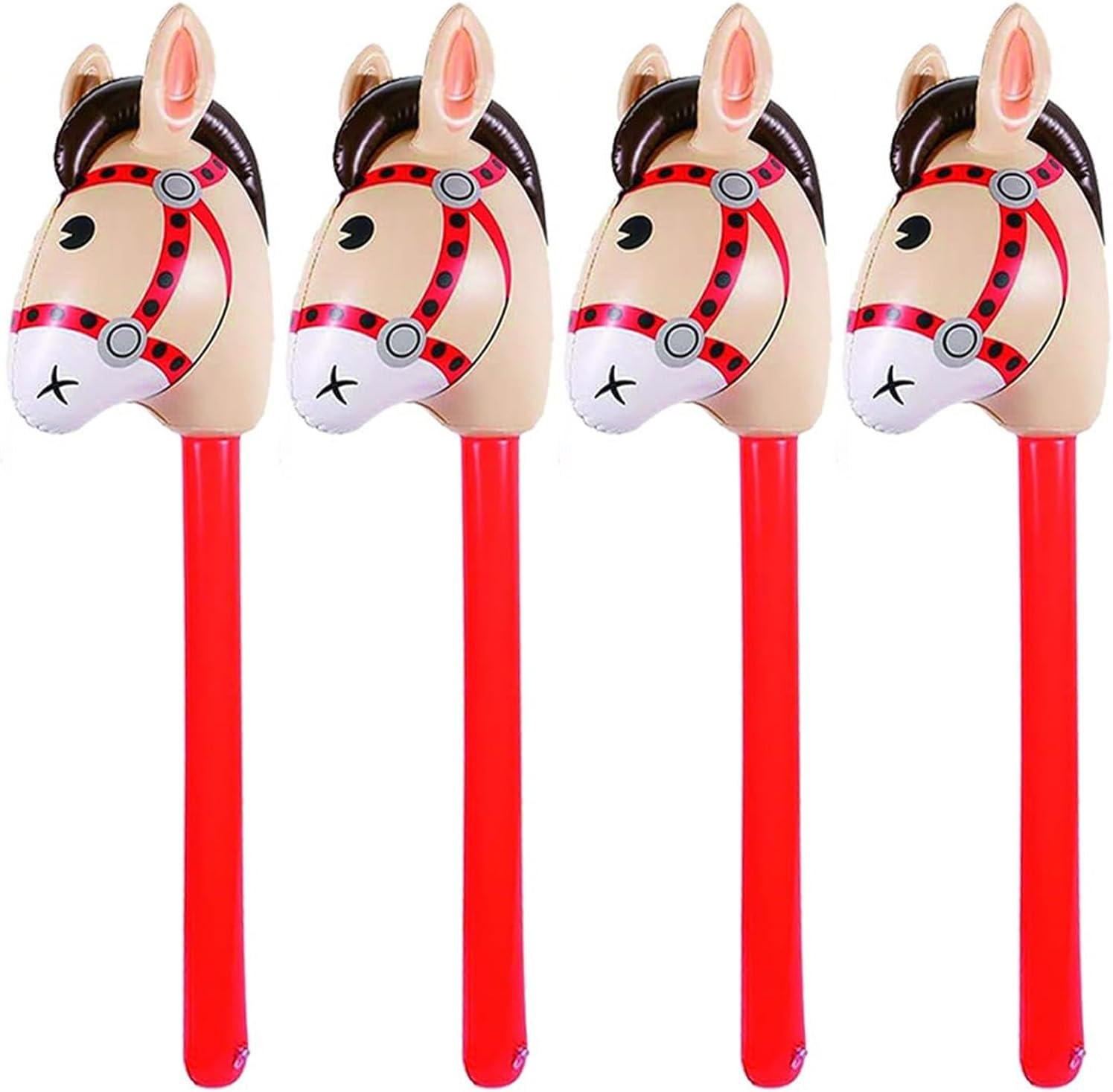 4PCS Inflatable Stick Horses for Parties and Birthdays