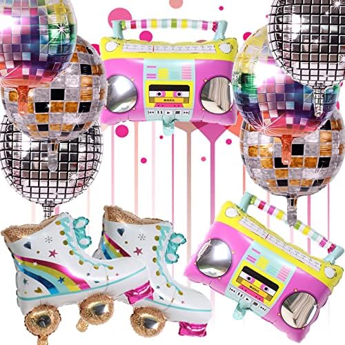 10 PCS Rainbow Foil Balloons 22 Inch Retro Party Decor