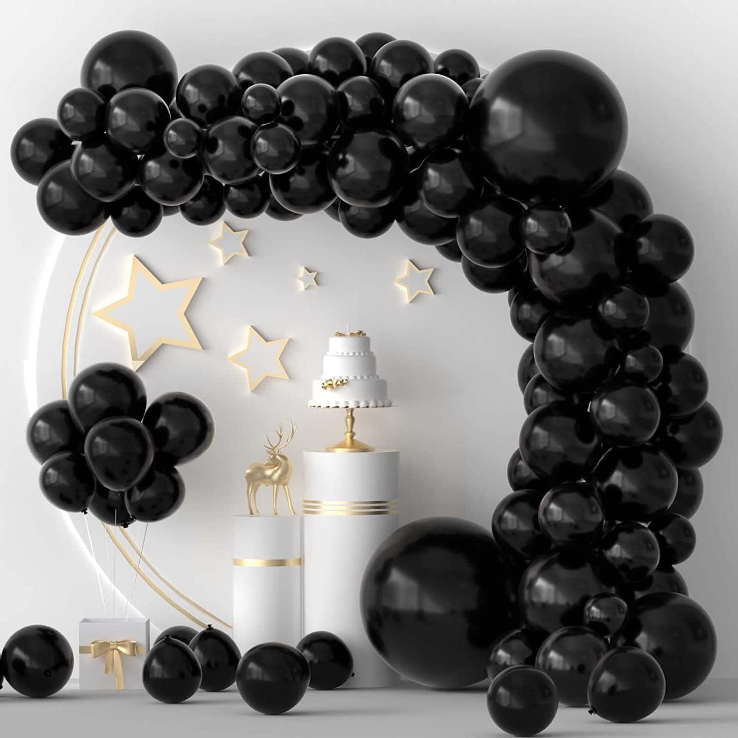 Labeol Black Balloons 151PCS Garland Arch Kit