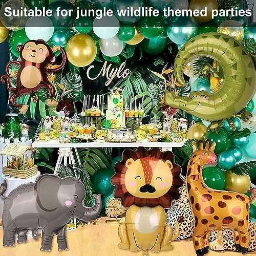 7pcs Jungle Safari Animal Balloons for Kids Party Decorations