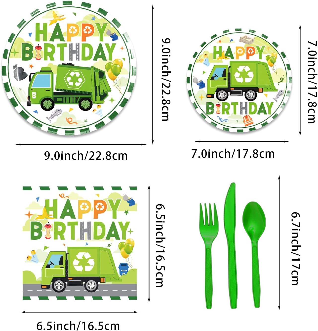 Trash Truck Birthday Decorations Set