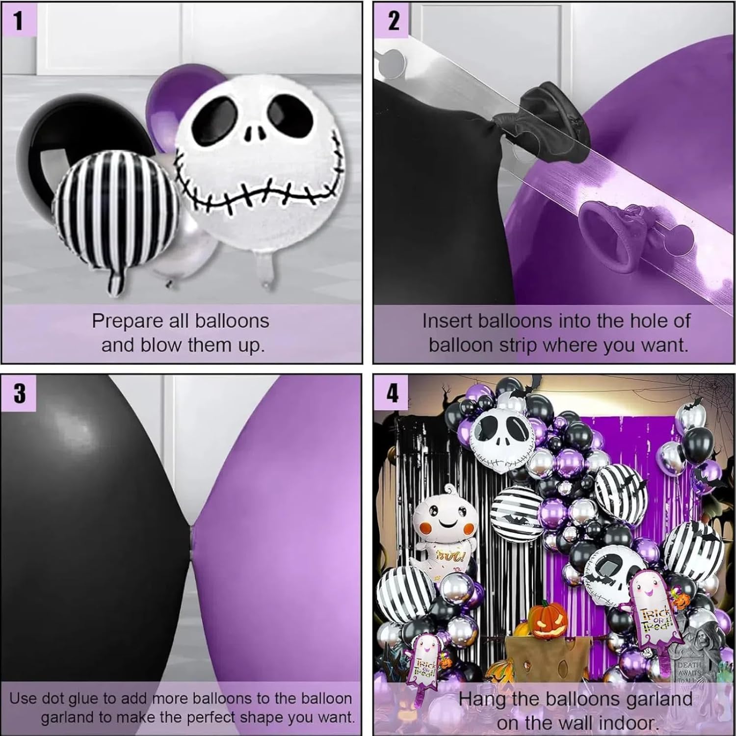 HIPIHOM 85 Pcs Halloween Balloon Garland Kit