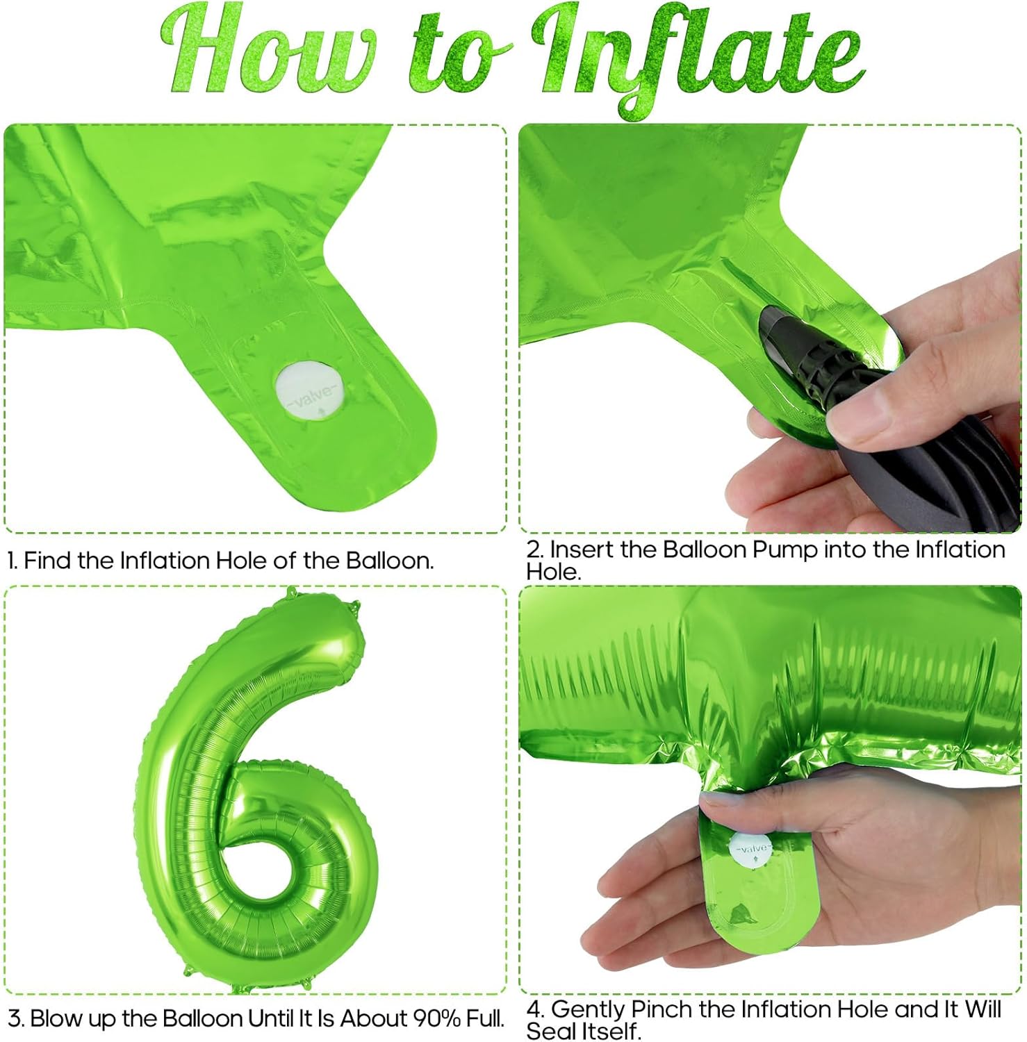 Green Number 6 Balloon 40 Inch Jumbo Birthday Decoration