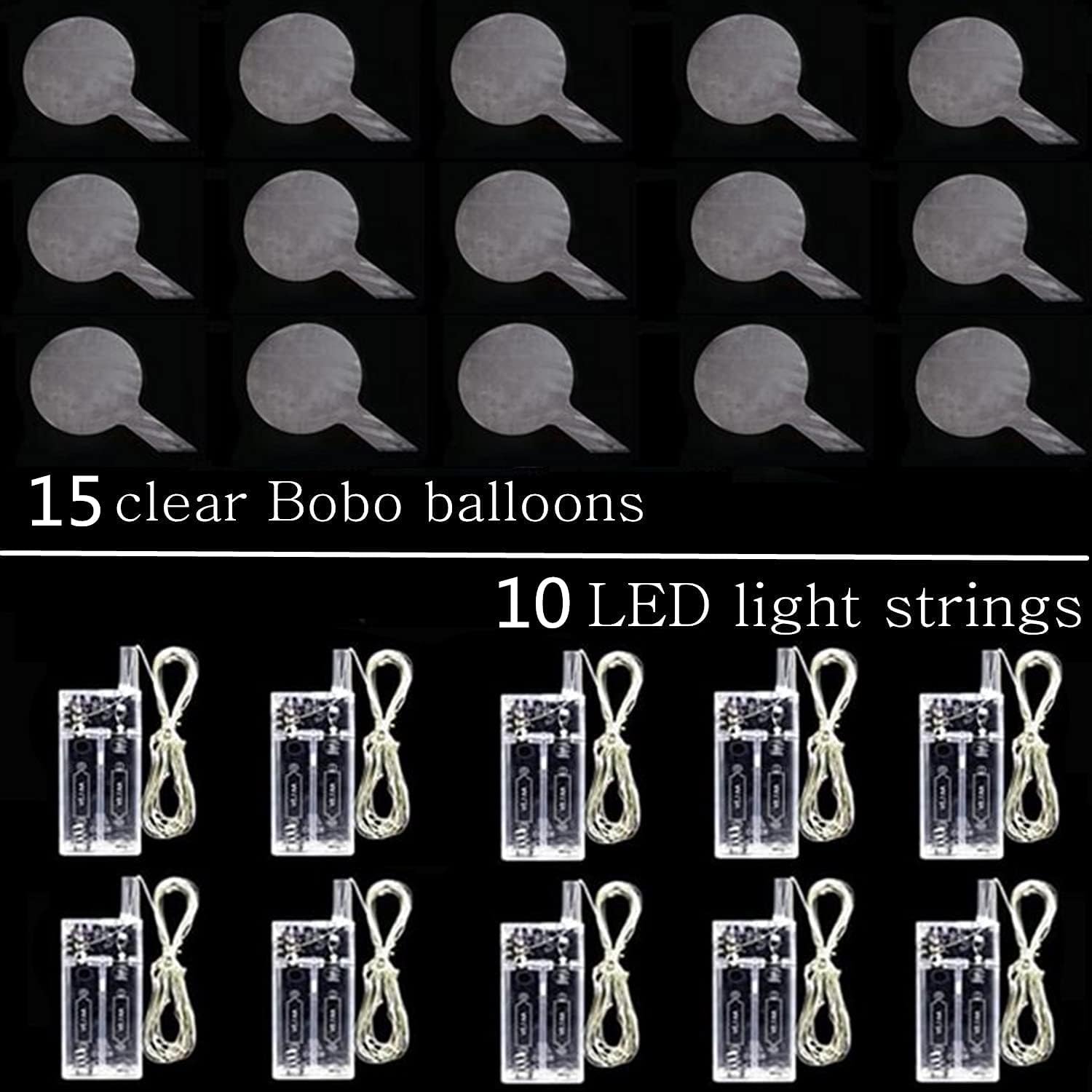 LED Bobo Balloons 10 Packs 20 Inches Light Up Decorations