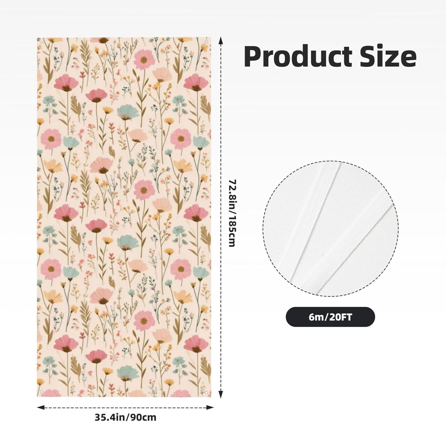 Floral Light Yellow Door Banner Cover Decoration