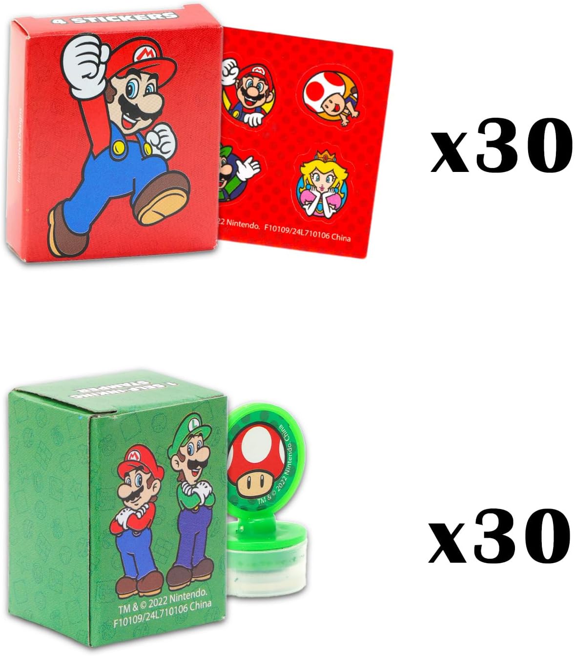 Super Mario Party Favors Bulk Set with 60 Pieces