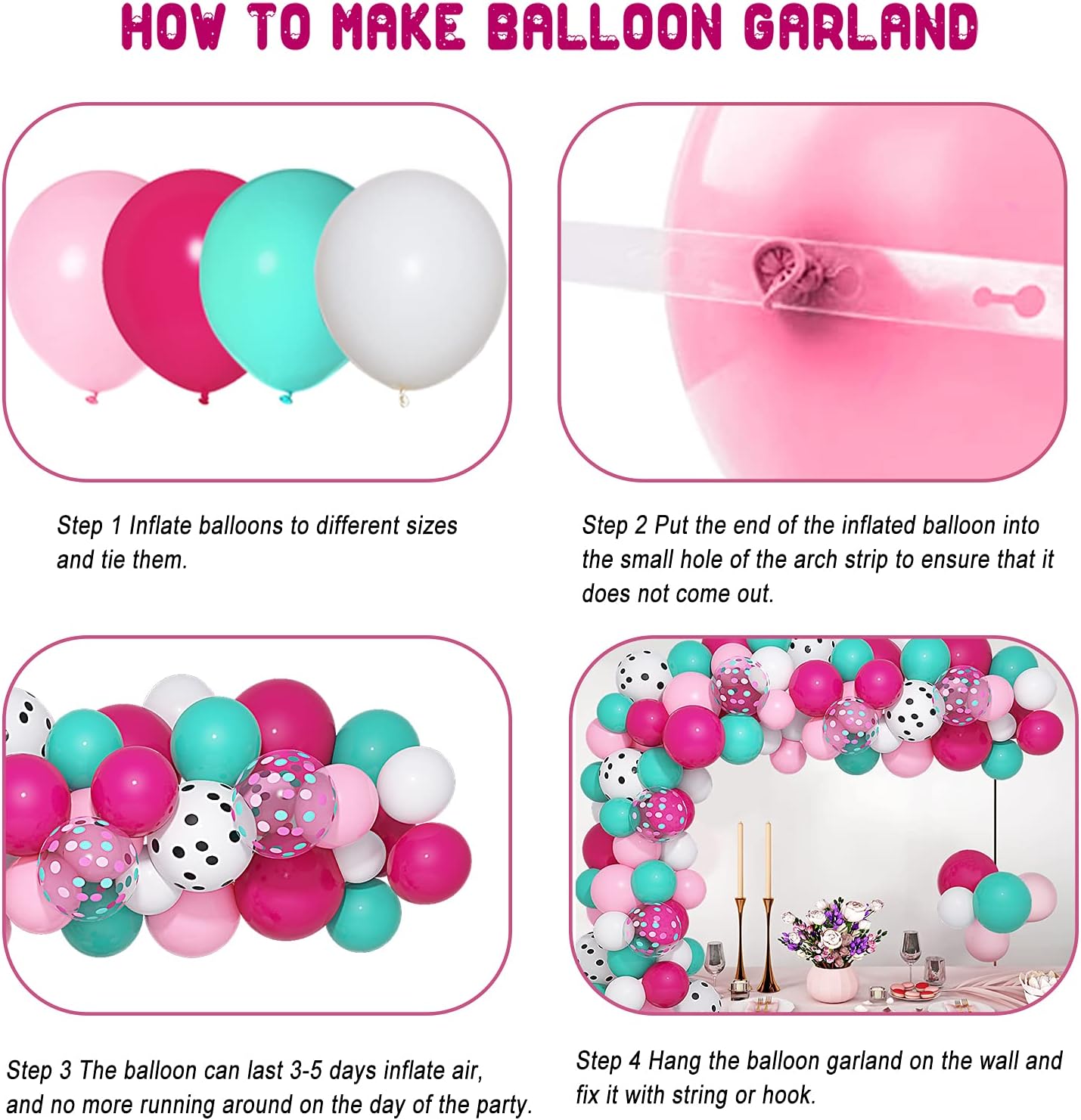 142Pcs Surprise Party Balloons Garland Kit with 5 Tools