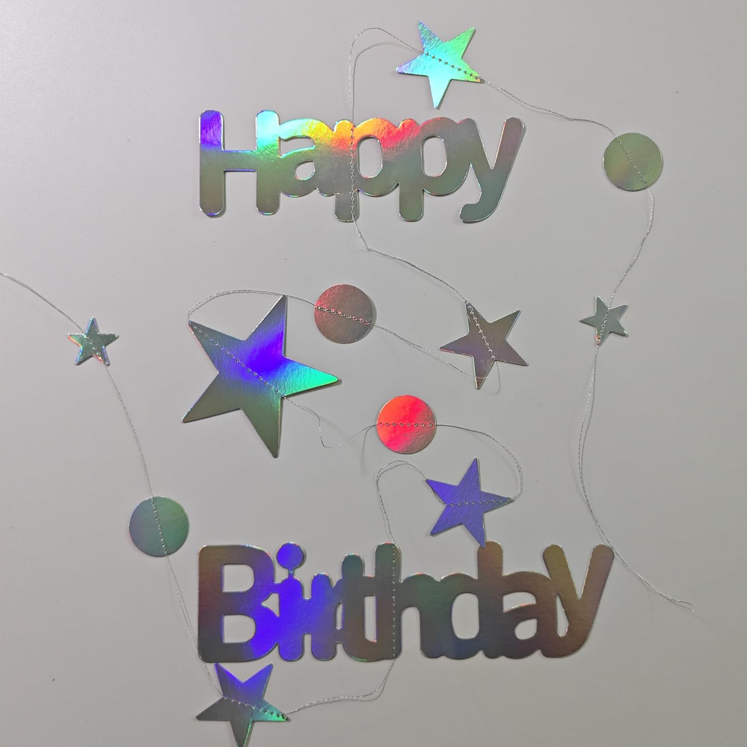 Iridescent Twinkle Star Birthday Garland Kit
