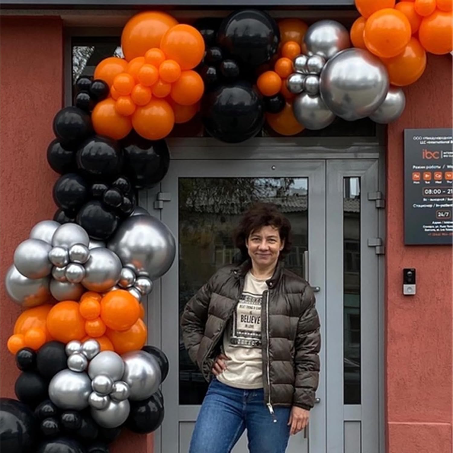 Orange and Black Balloon Arch Kit with 113pcs Balloons