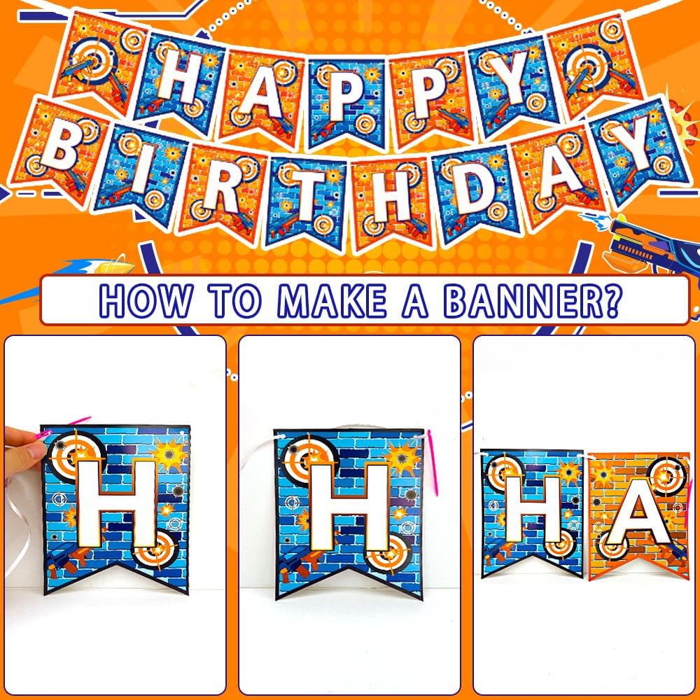 Dart War Birthday Decorations Set for 16 Guests