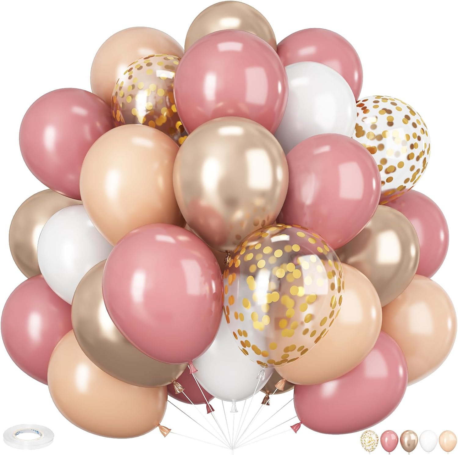 Blush Pink Balloons 60PCS 12 Inch Decor Set