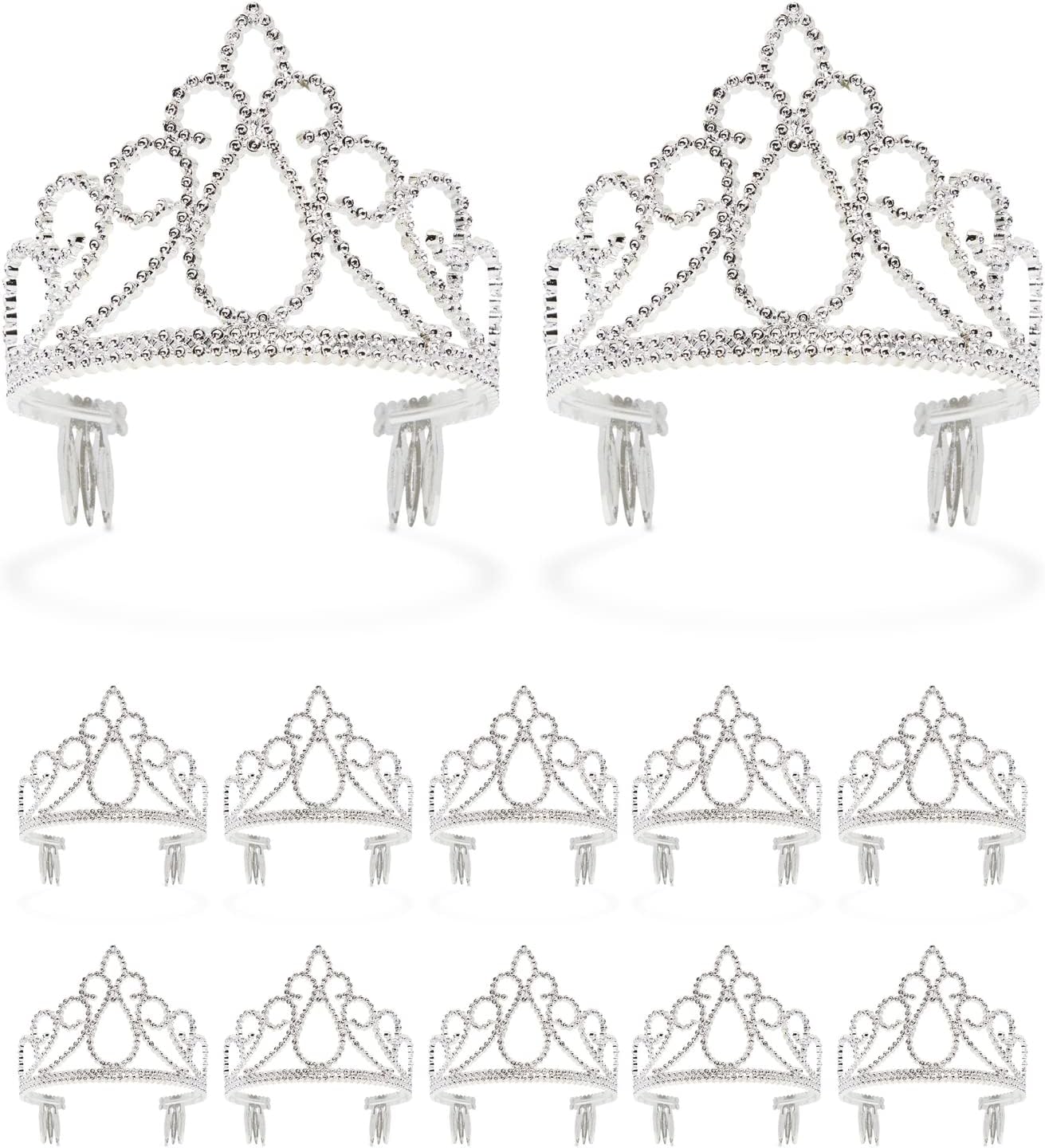 BLUE PANDA 12 Pack Princess Tiaras for Girls