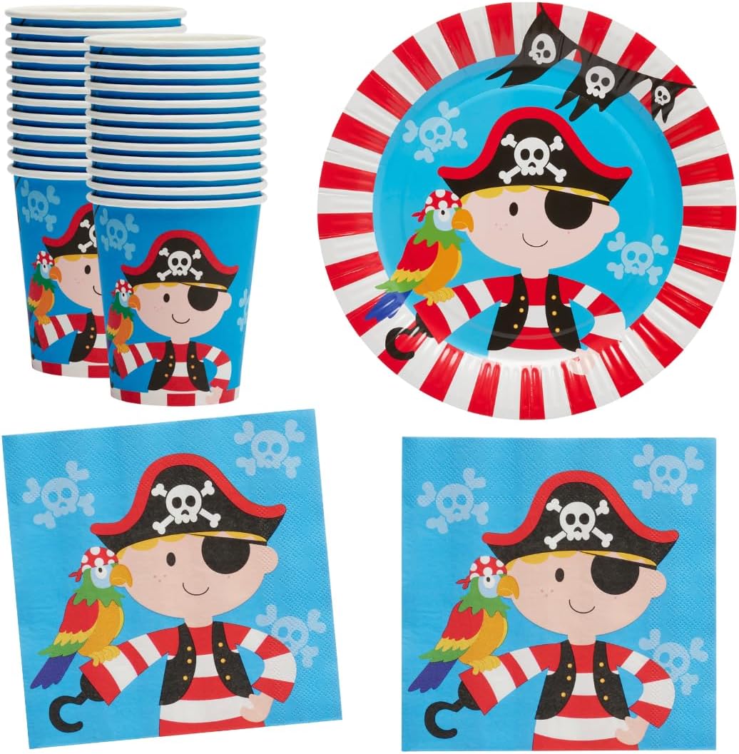 Pirate Party Supplies Set for Boys - 72 Pieces