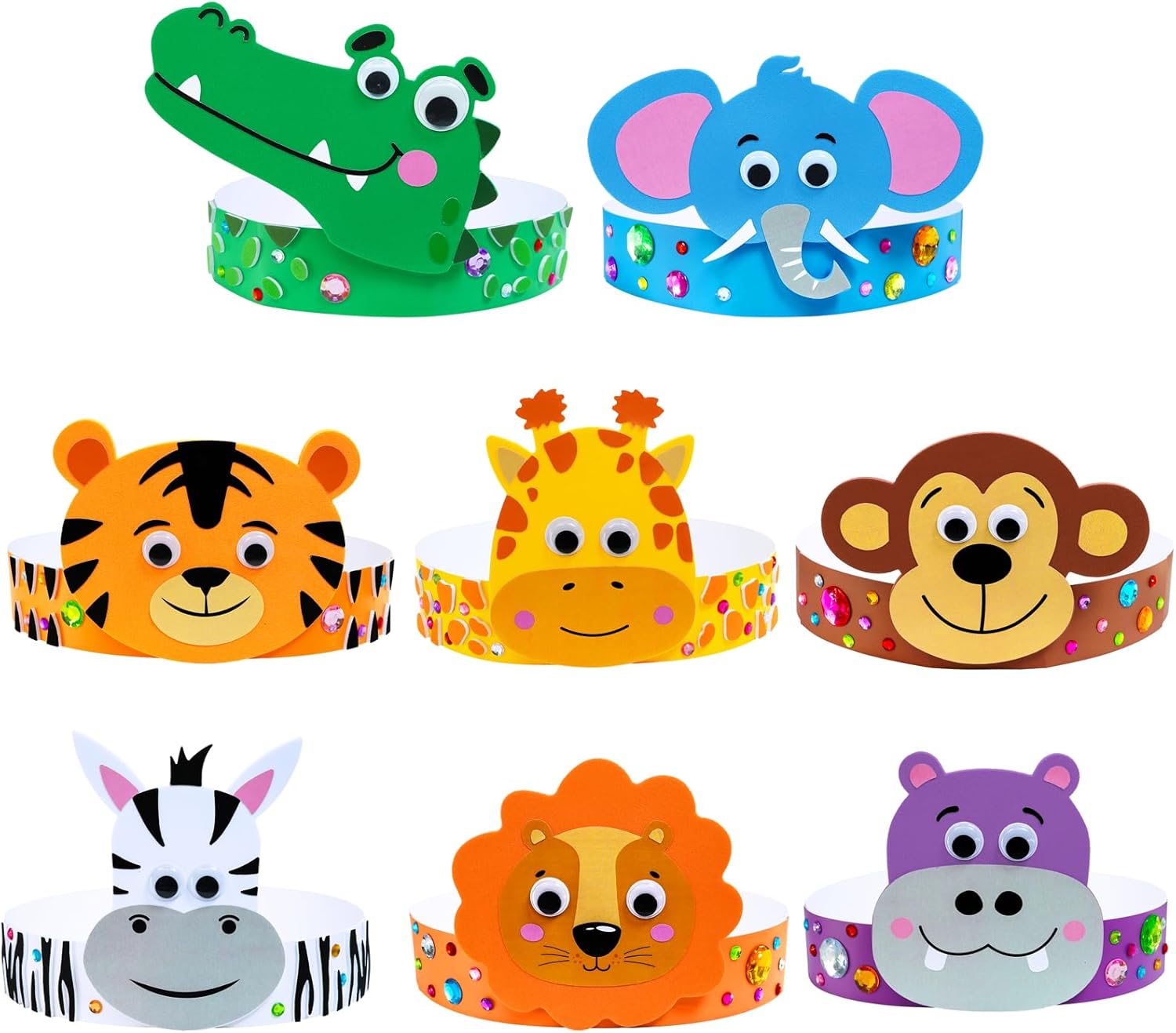 Winlyn 24 Jungle Animal Headbands Craft Kit
