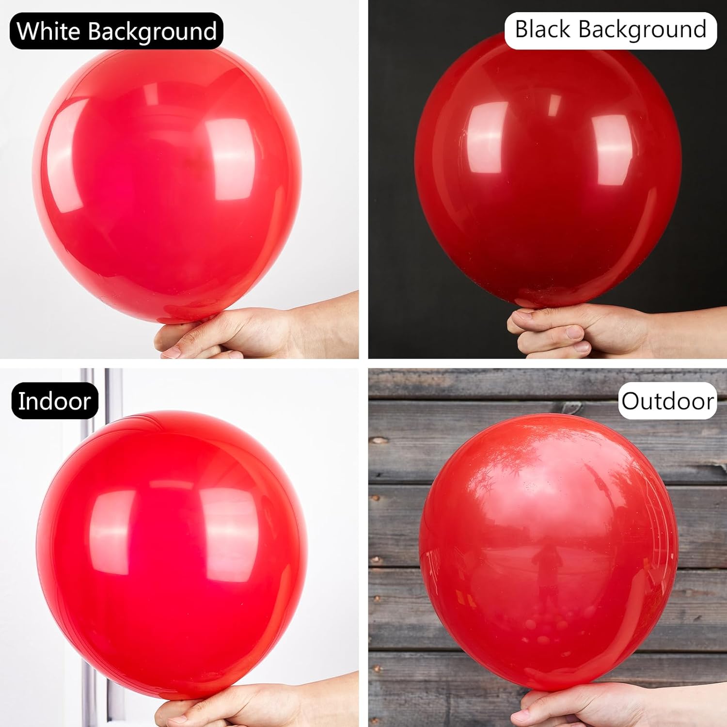 PartyWoo 127 Pcs Red Balloons Matte Latex