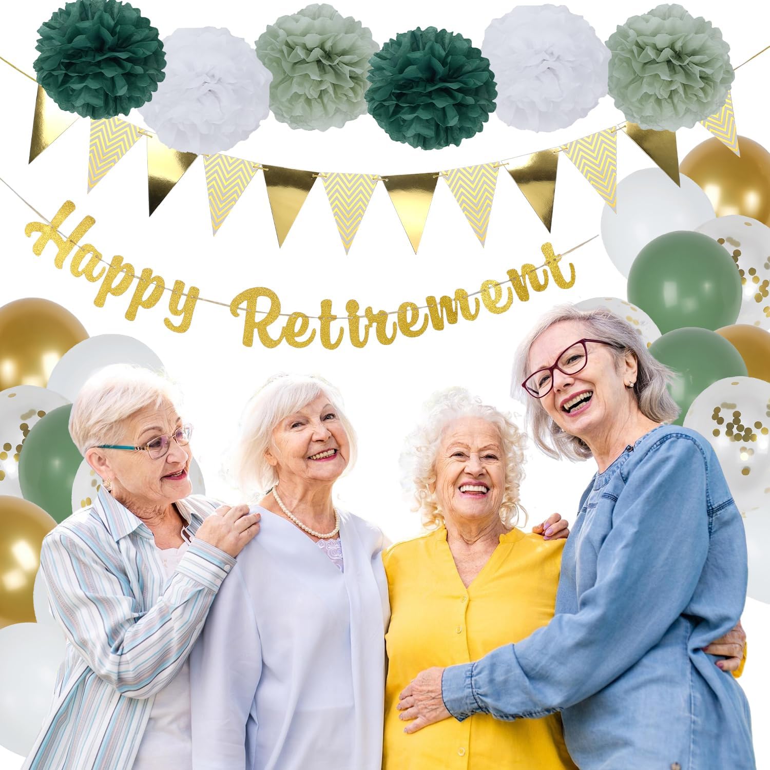 Happy Retirement Decorations Kit with Banner and Balloons