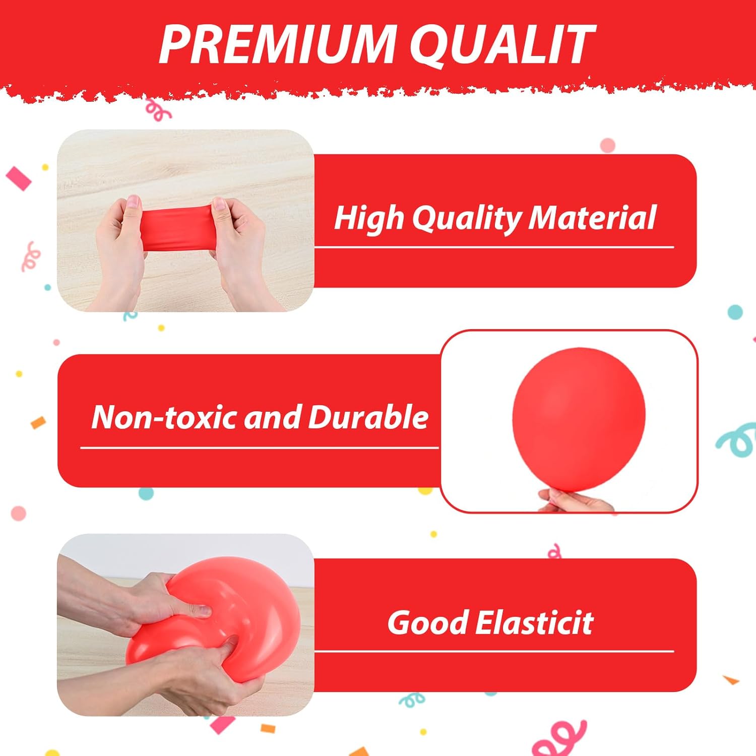 Red Blue Green Black Balloons Set for Party Decorations