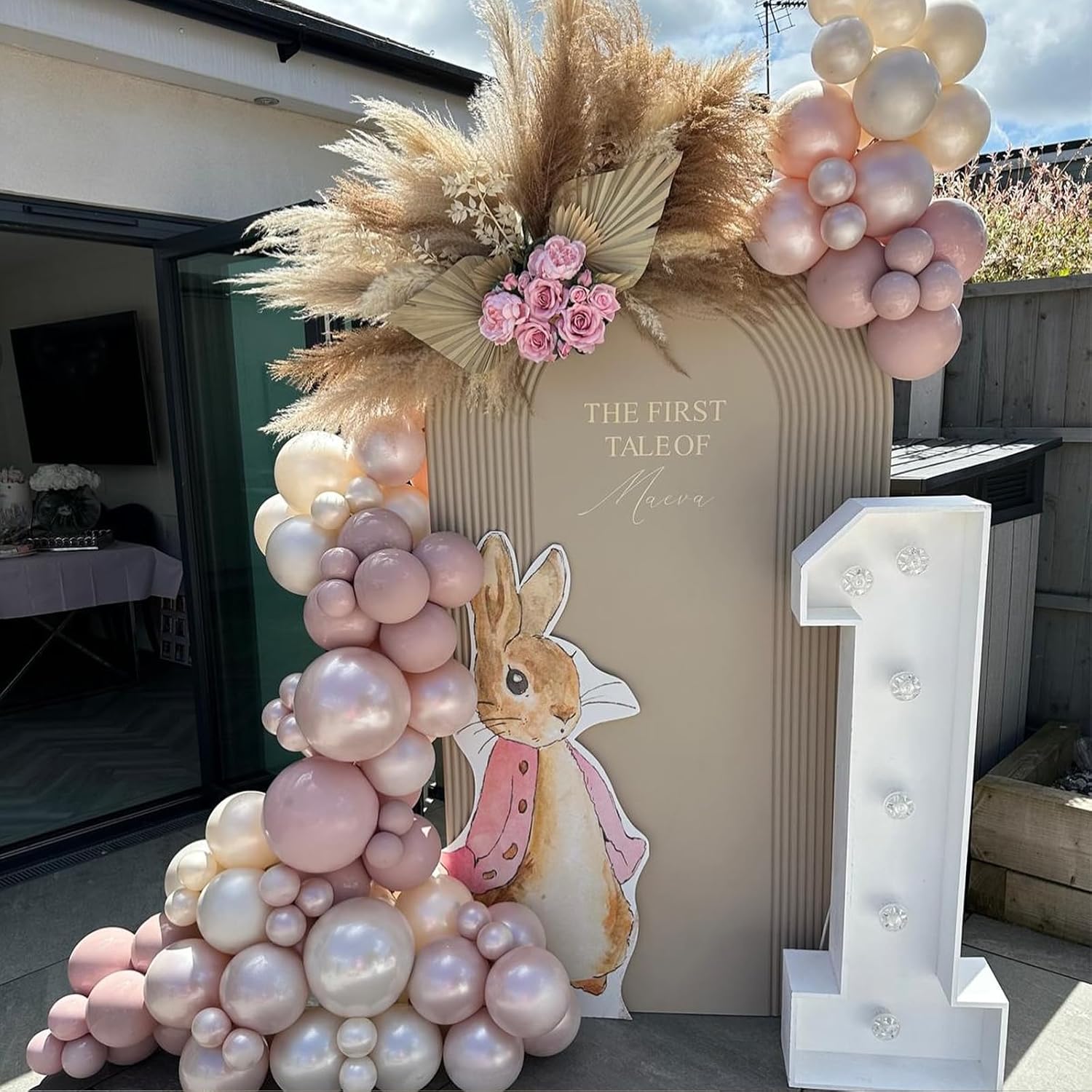 OTLGEUA Pearl Pink Balloons 98PCS Double Stuffed Garland Arch Kit