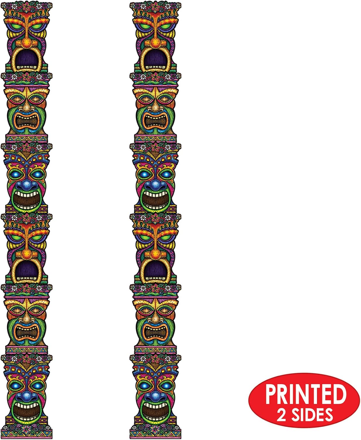 Beistle Tiki Totem Pole Party Decor Set of 2