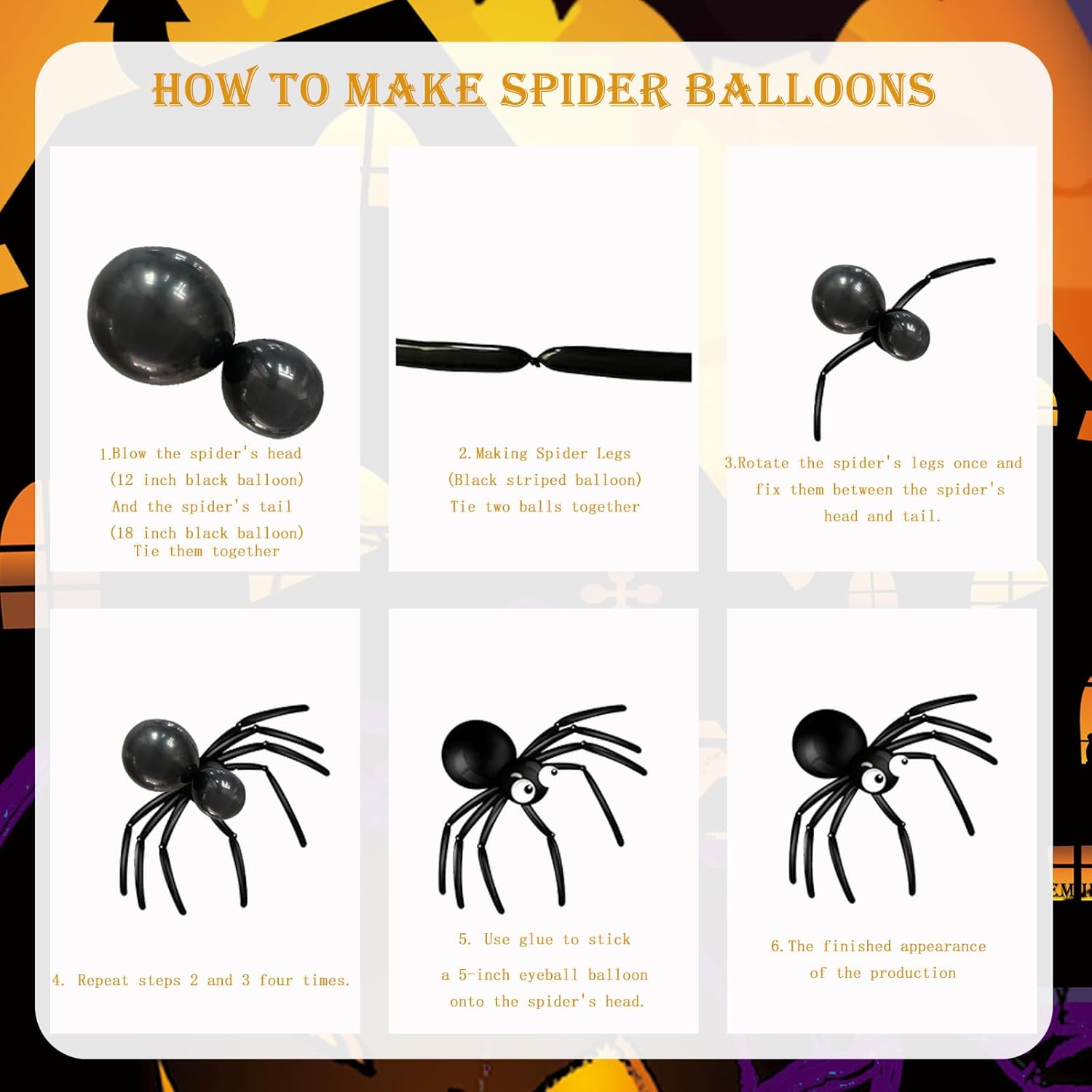 Halloween Balloon Decoration Kit with 132pcs Supplies