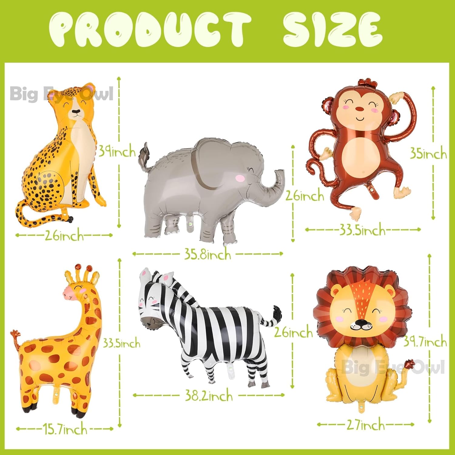 Jungle Safari Animal Balloons Birthday Decor Kit