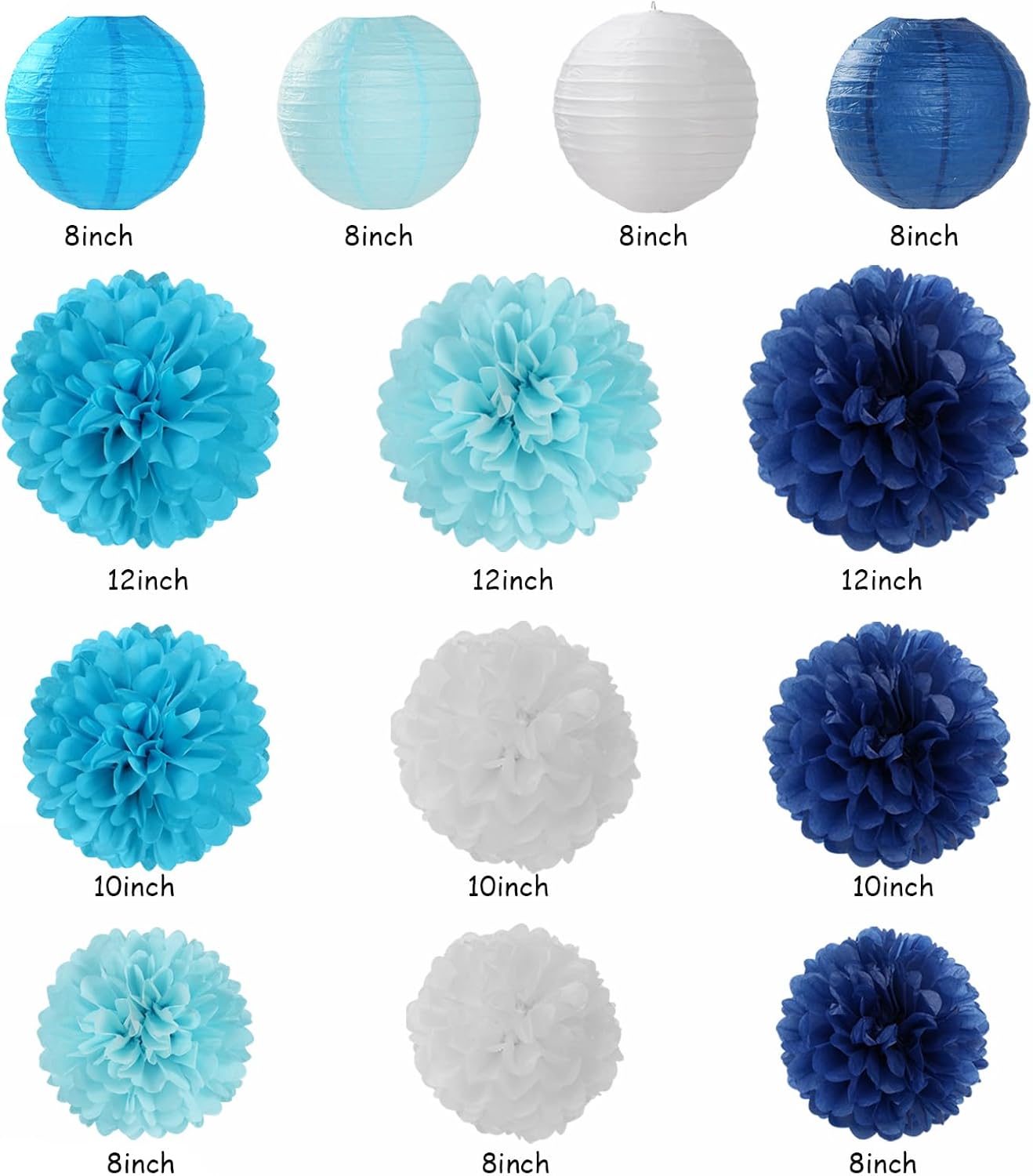 20pcs Royal Navy Blue Party Decorations Kit