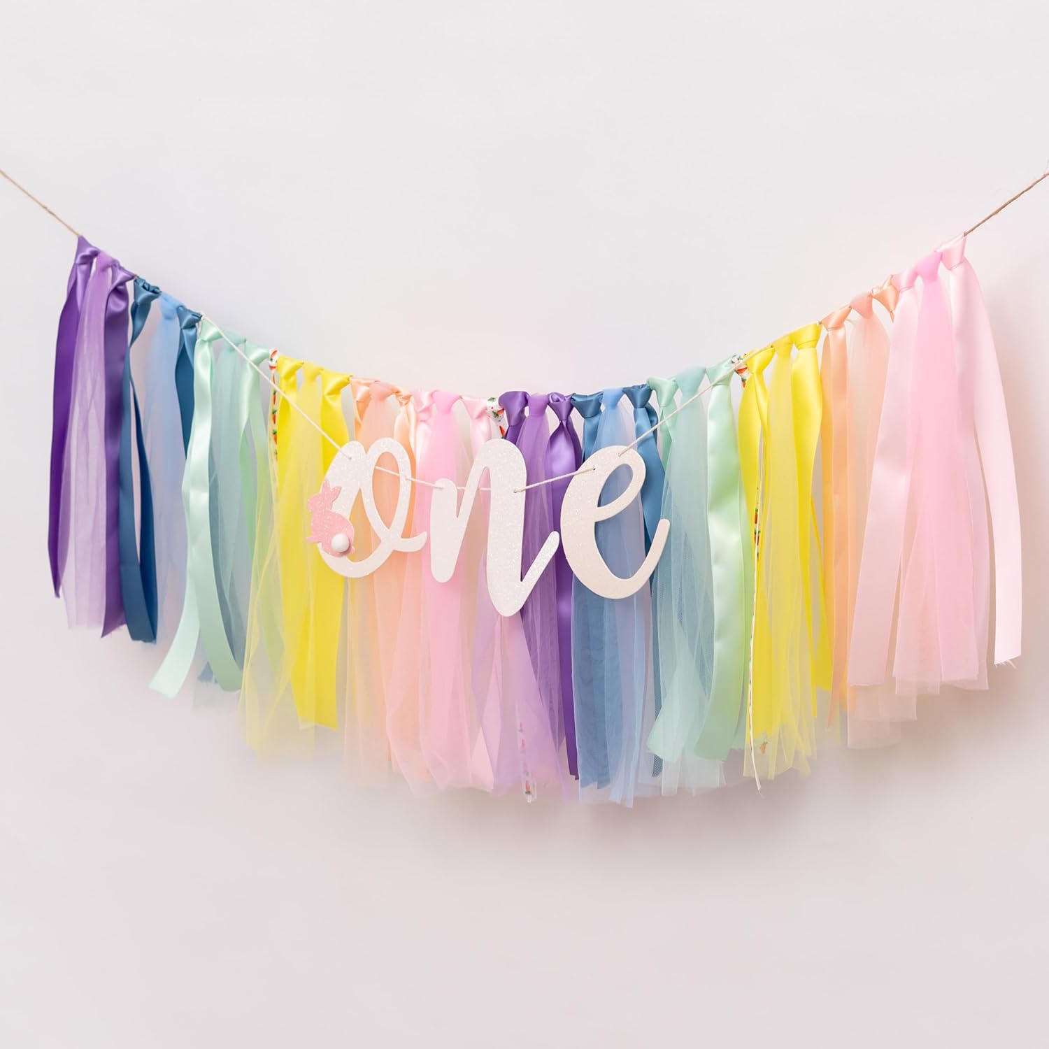 Bunny One Highchair Banner for First Birthday Decor