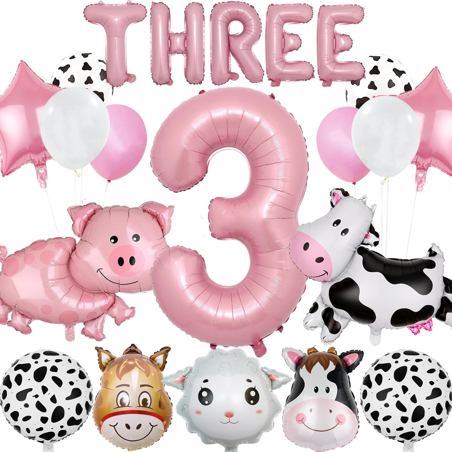21 PCS Farm Animal Theme Balloons Party Decor