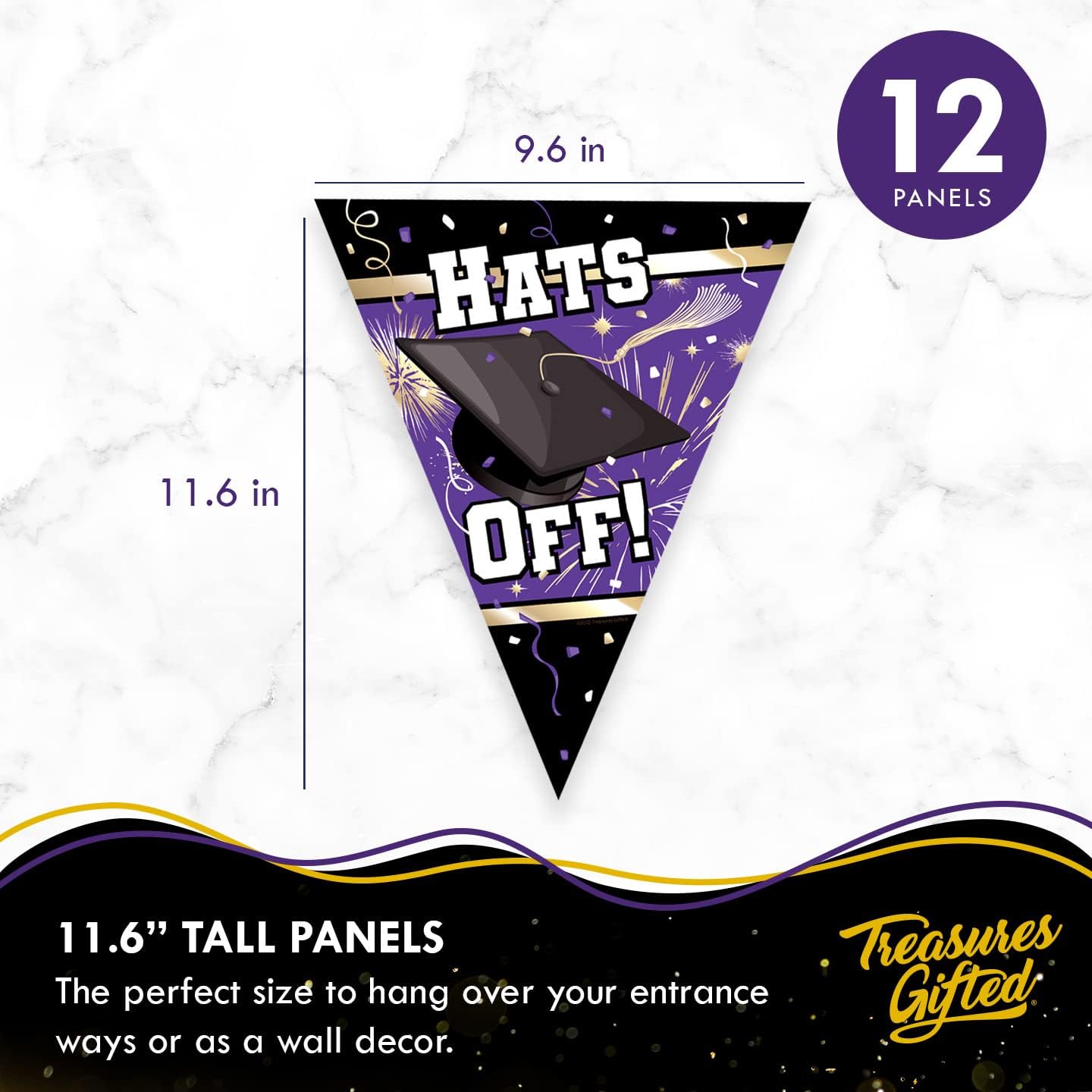 Treasures Gifted Purple Graduation Decorations Set of 3