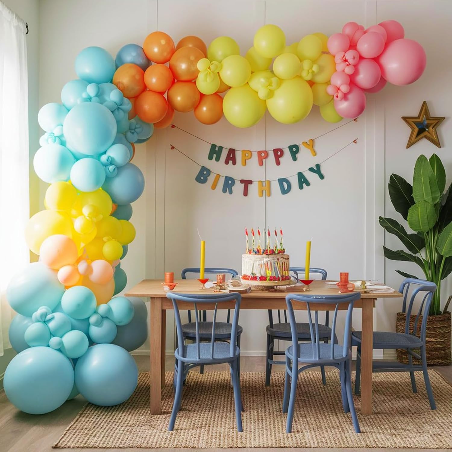 120 Pcs Summer Tropical Balloon Arch Kit