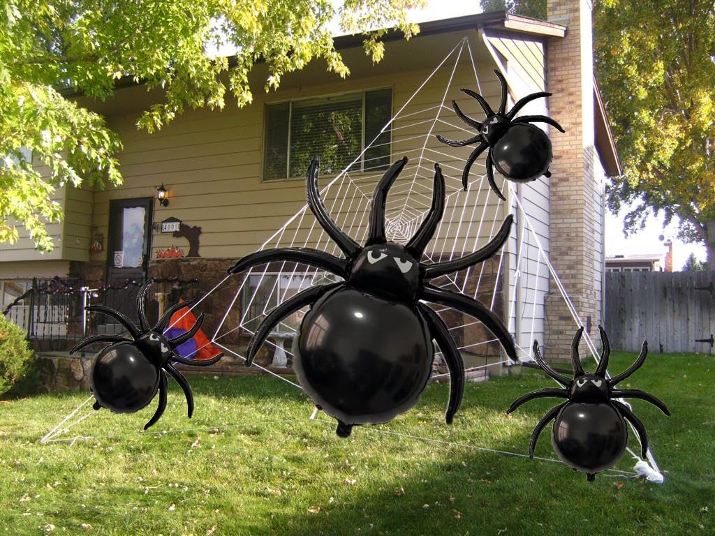 12PCS Halloween Spider Balloons - 33 Giant and 172 Small Foil Balloons
